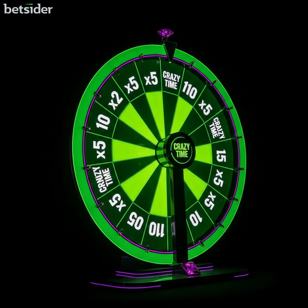 Roda da sorte de um popular game show de casino ao vivo.