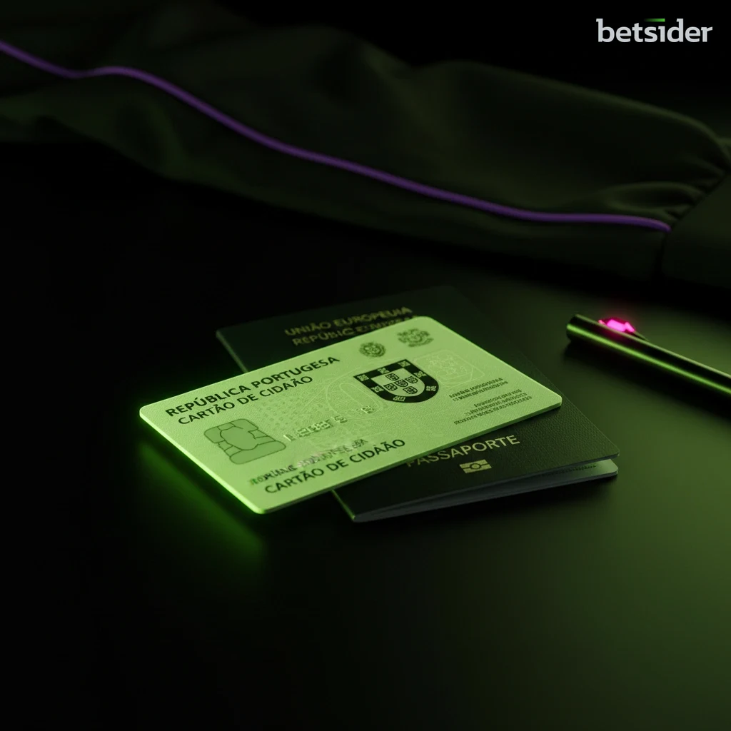 Exemplo de um cartão de cidadão português para verificação de conta na Betsider.
