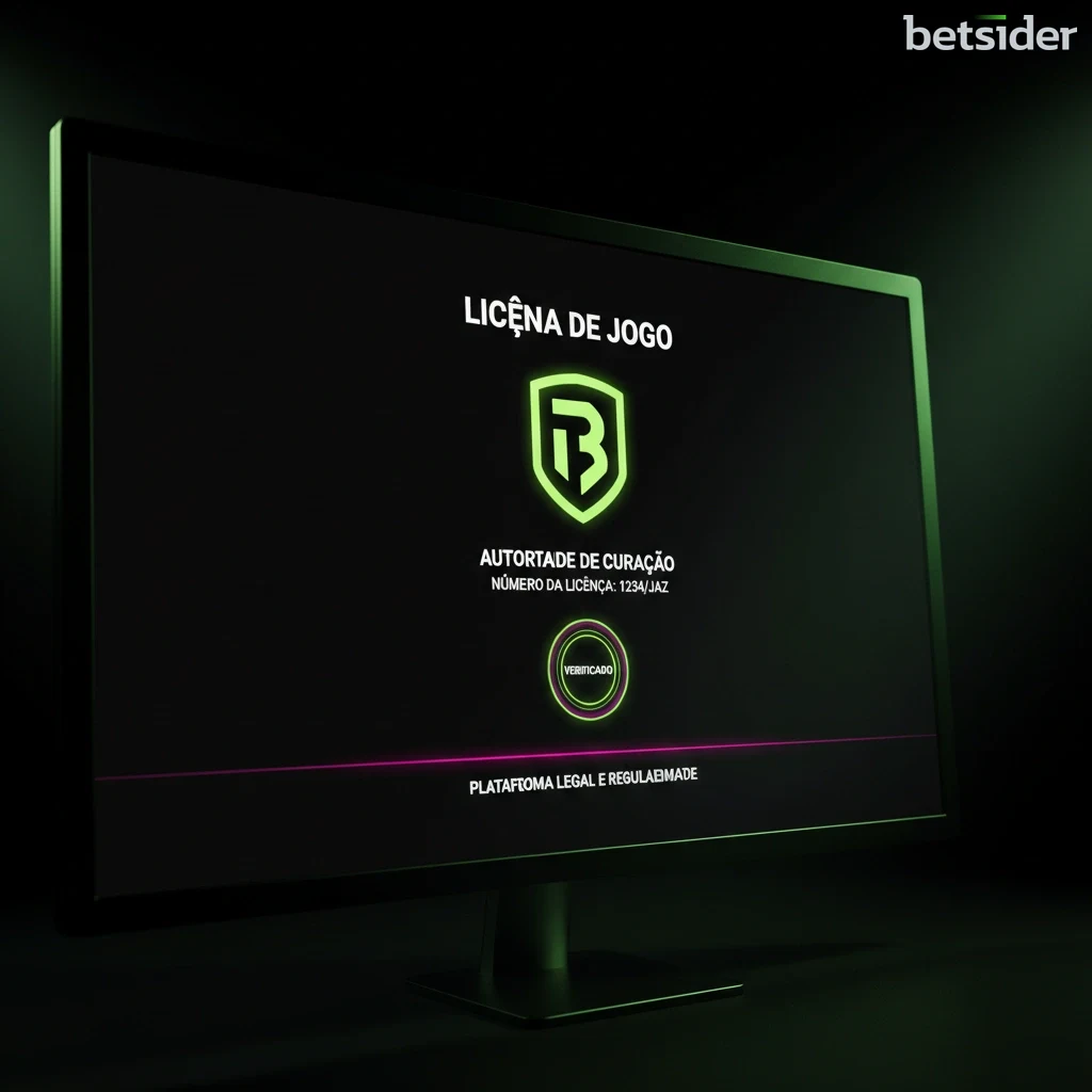 Captura de ecrã do rodapé do site Betsider mostrando os detalhes da licença de jogo emitida em Curaçao.