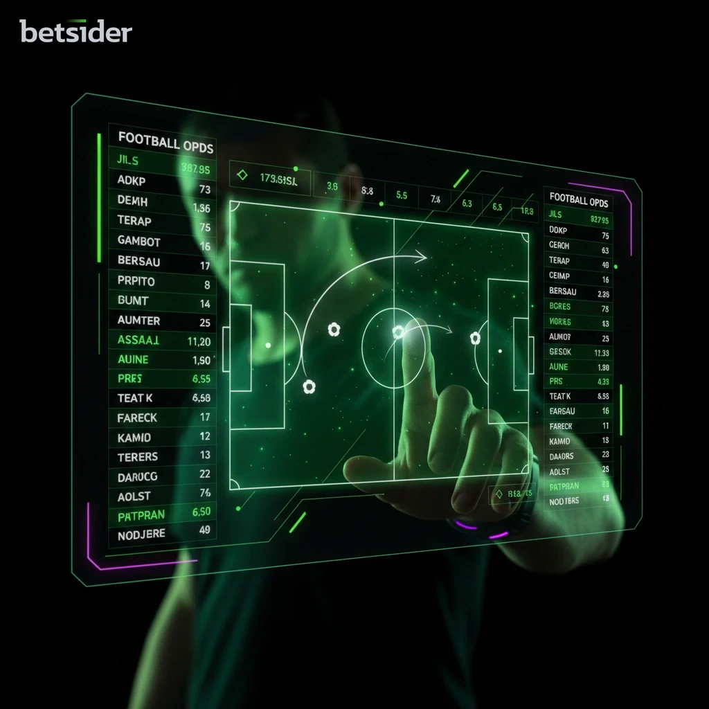 Interface de apostas ao vivo da Betsider com odds a flutuar durante um jogo de futebol.